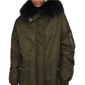 Olive Green Fur-Lined Jacket